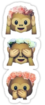 See No Evil Monkey Emoji Hipster Flower Crown Tumblr - Iphone 5 5s Se Case,fashion Lovely Monkey Emoji Case,premium (375x360)