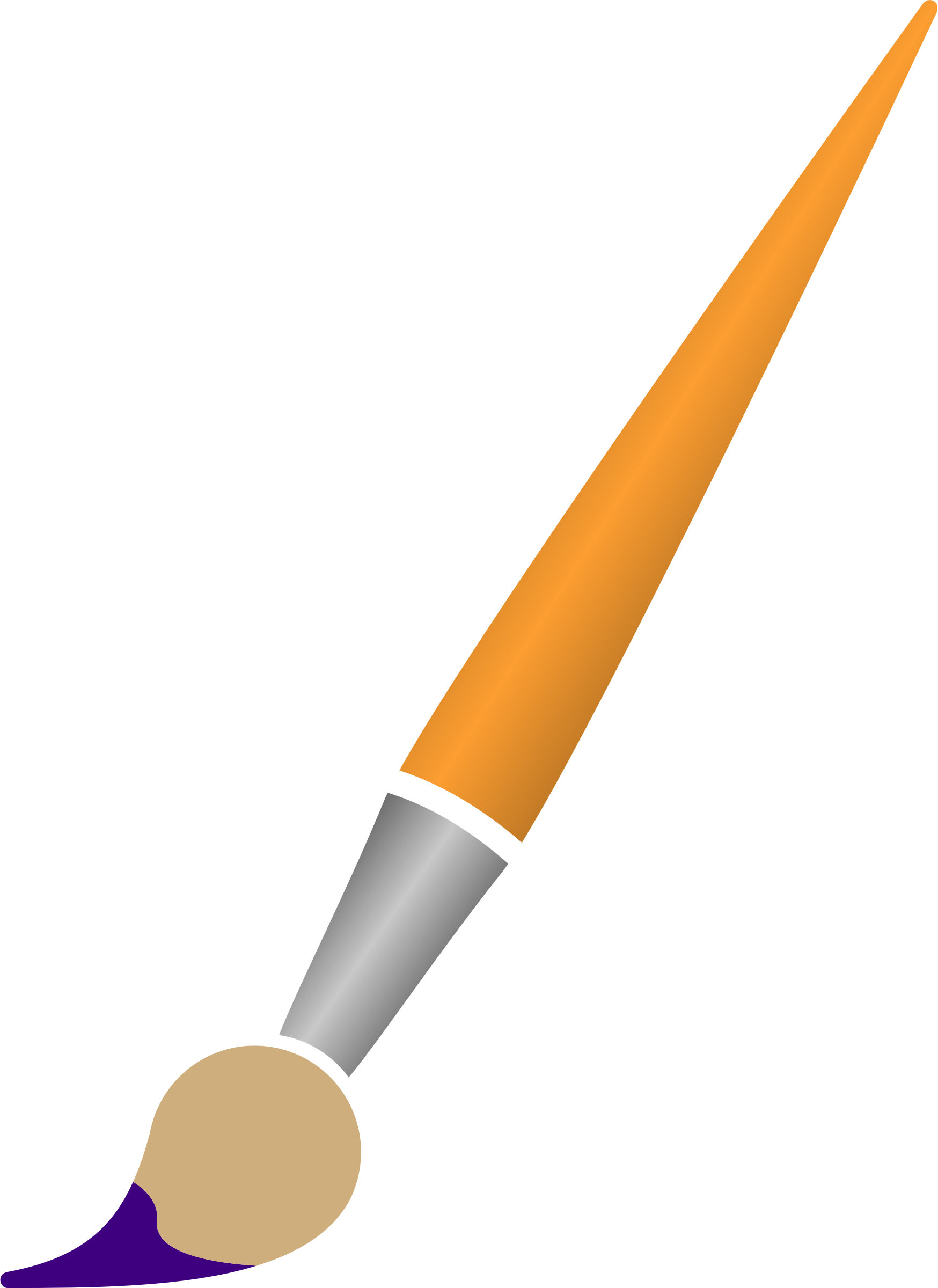 Paint Brush With Dark Purple Dye - Black Paint Brush Clip Art (1748x2400)
