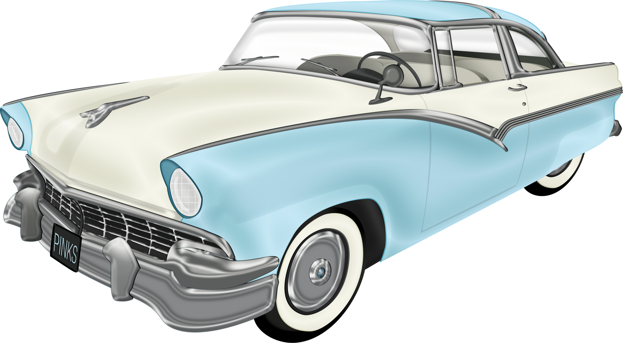 Blue Car Clipart Clear Background - Cars Vintage Png (2100x1157)