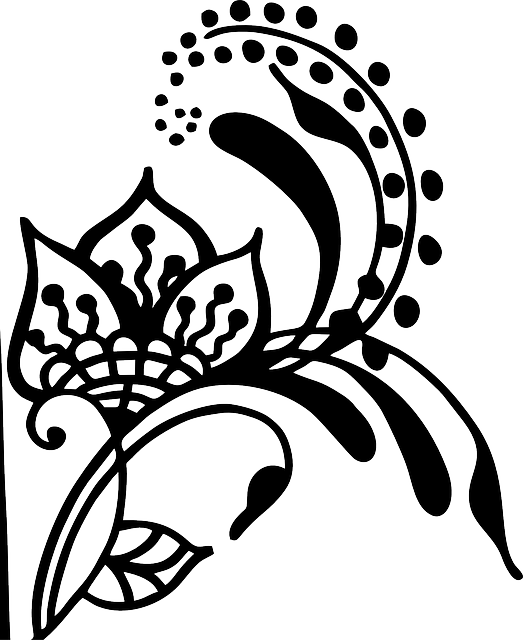 Flower, Henna, Vines, Swirl, Artwork, Silhouette - Gambar Bunga Dari Henna (523x640)