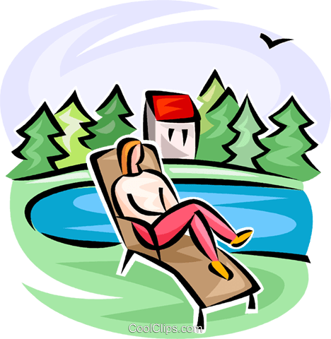Person On A Lawn Chair Royalty Free Vector Clip Art - Clip Art (468x480)