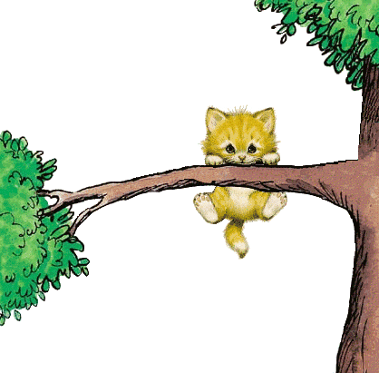 Cat Clipart Tree - Animated Pictures Of Animals (418x411)