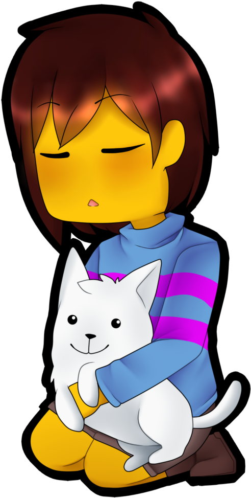 Frisk N Annoying Dog By Shadowd-blocky - Cartoon (800x1000)