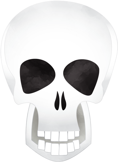 White Skull Transparent Clipart - Skull (448x600)
