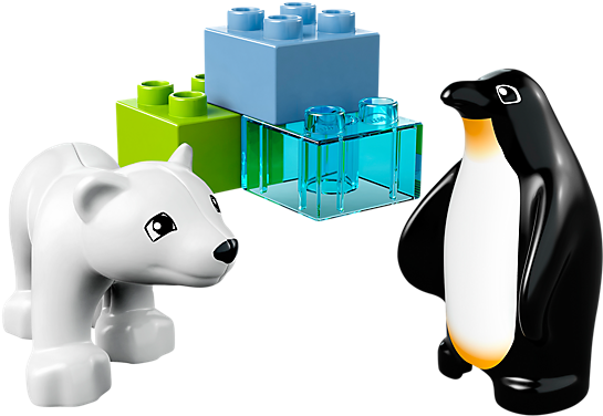 Lego Penguin And Baby Polar Bear - Lego 10501 Duplo Legoville Zoo Friends (600x450)