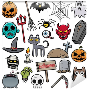 Vector Illustration Of Halloween Set Wall Mural • Pixers® - Halloween (400x400)
