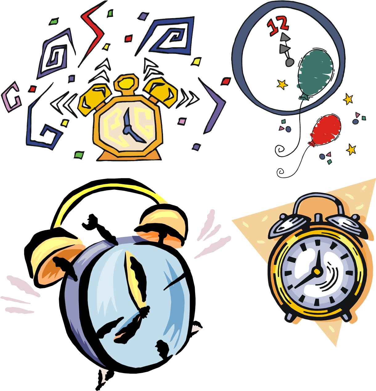 Alarm Clocks Drawing Clip Art - Картинки Школа (1368x1372)