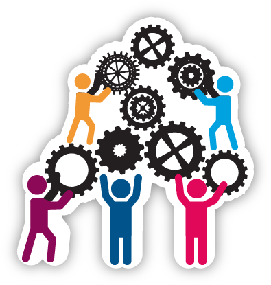 Management Cliparts - Teamwork Black And White (402x422)