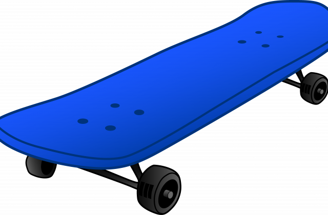 Blue Fish - Skate Board Clipart (640x420)