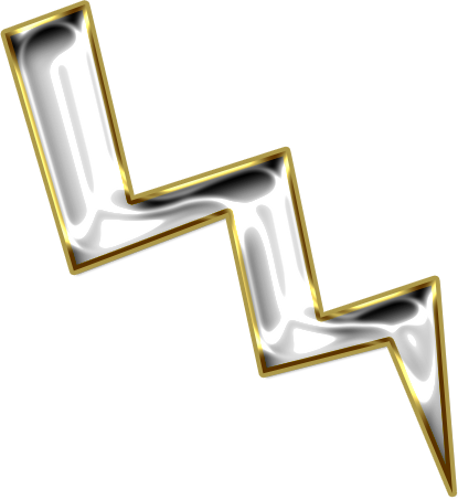 Lightning Bolt Clipart By - Lightning Bolt Metal Png (458x500)