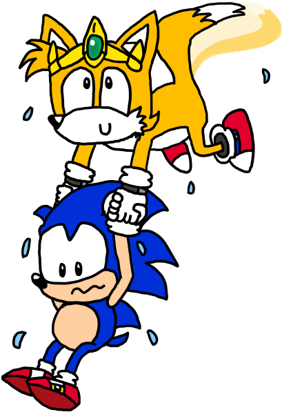 Sonic And Tails In Castle Eggman Zone - Cartoon (471x629)