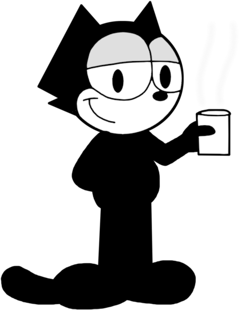 Felix With Cup Of Coffee By Marcospower1996 - Cartoon (894x894)
