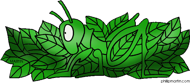 Grasshopper Clip Art - Camouflage Animals Clip Art (648x289)