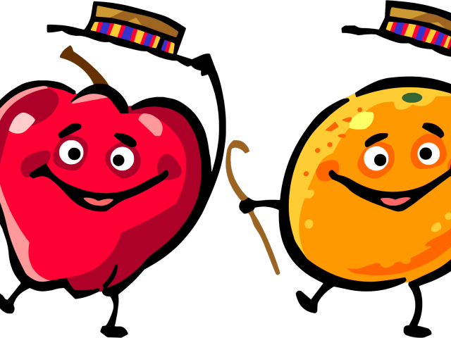 Orange Fruit Clipart Dancing - Fruit Png Cartoon (640x480)