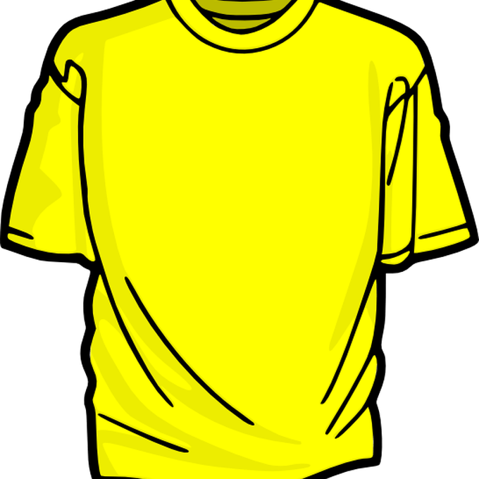 Yellow T Shirt Clip Art At Clkercom Vector Clip Art - T Shirt Clipart Black And White (680x680)
