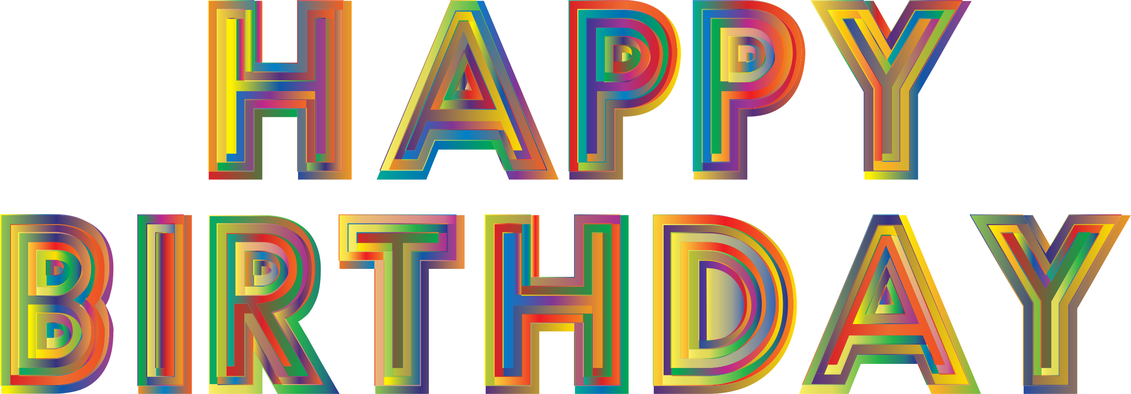 Big Image - Happy Birthday Silver Transparent (2296x800)