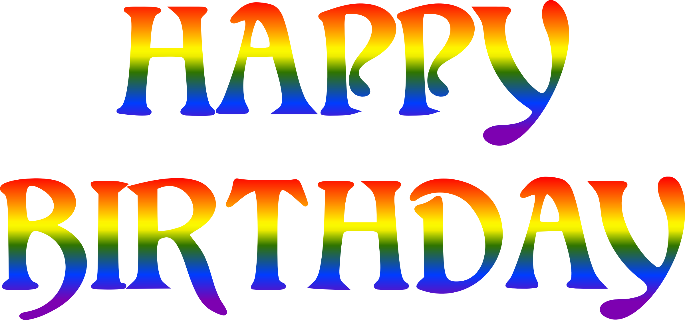 Big Image - Happy Birthday In Rainbow Colors (2400x1122)
