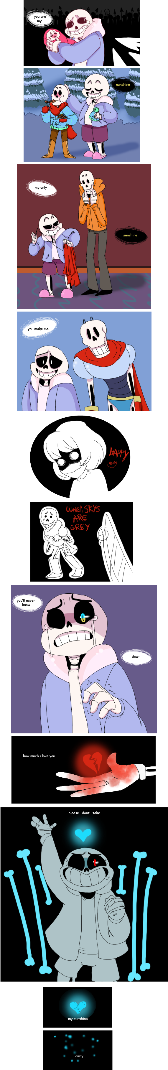 You Are My Sunshine By Mutil8tor Every Time This Song - Undertale Cry Sad Comic (599x3929)