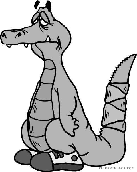 Crocodile Animal Free Black White Clipart Images Clipartblack - Alligator (480x601)