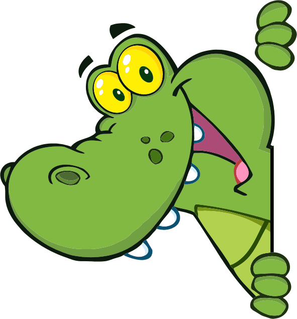 Funny Cartoon Alligator (591x635)