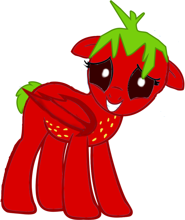 Strawberry Fruit Batpony By Owl-parchment - Cartoon (894x894)