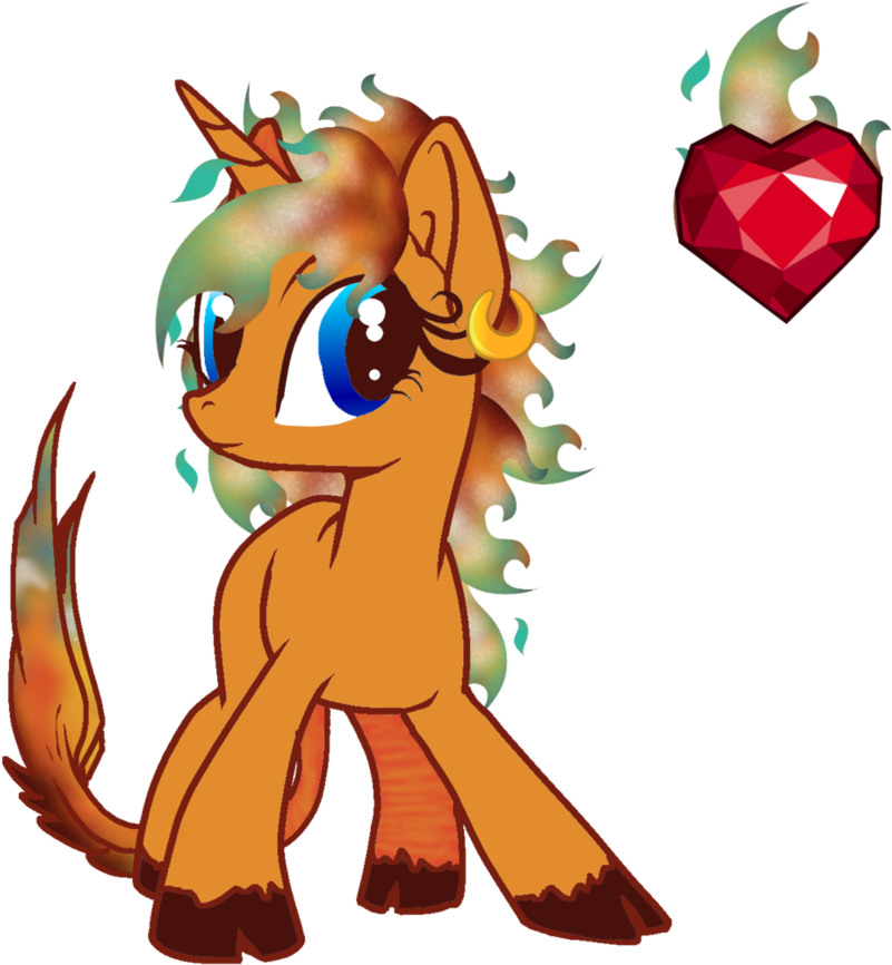 Sahara The Flaming Ember Pony By Owl-parchment - Cartoon (887x901)