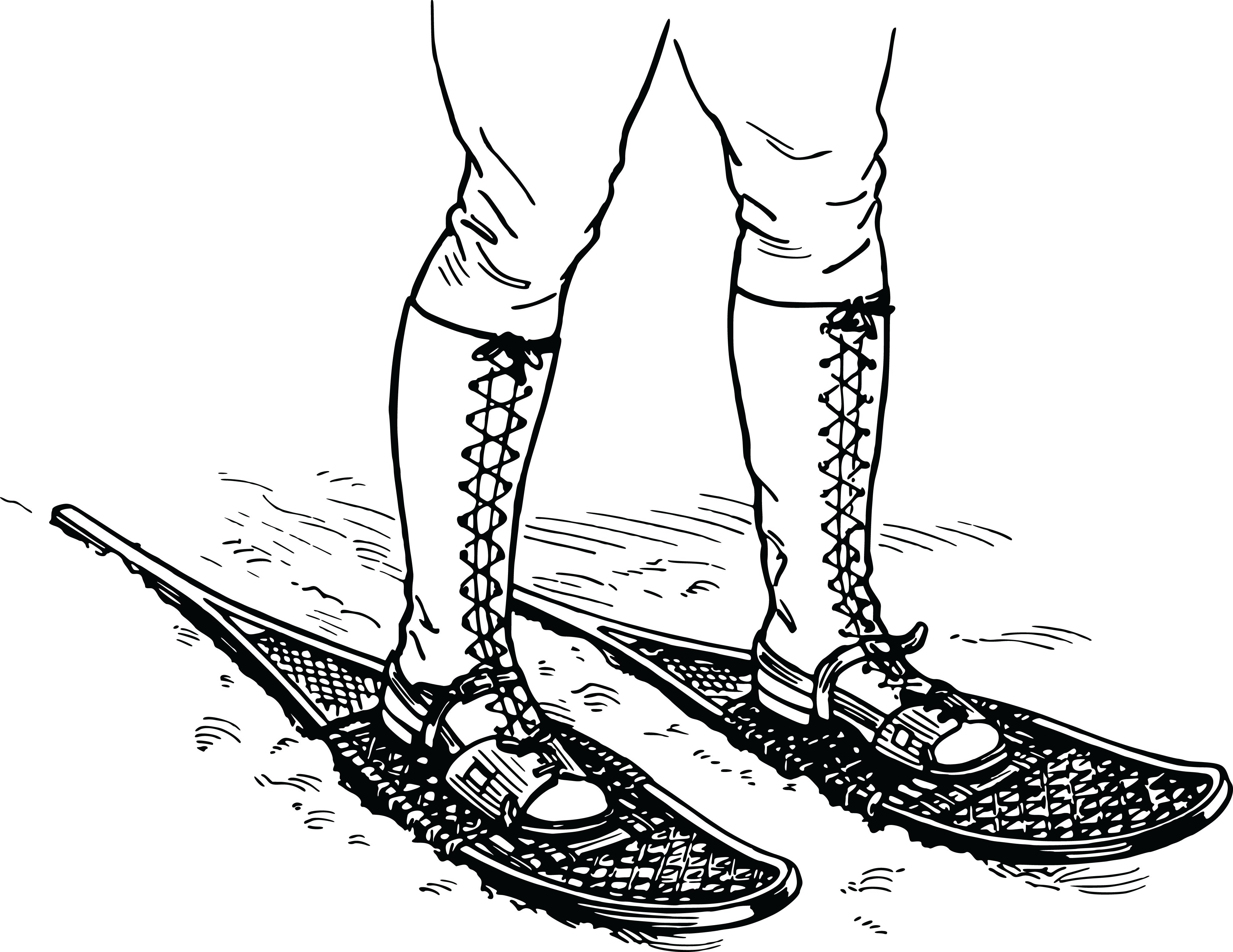 Free Clipart Of A Person Wearing Snow Shoes - Snowshoes Clipart (4000x3088)