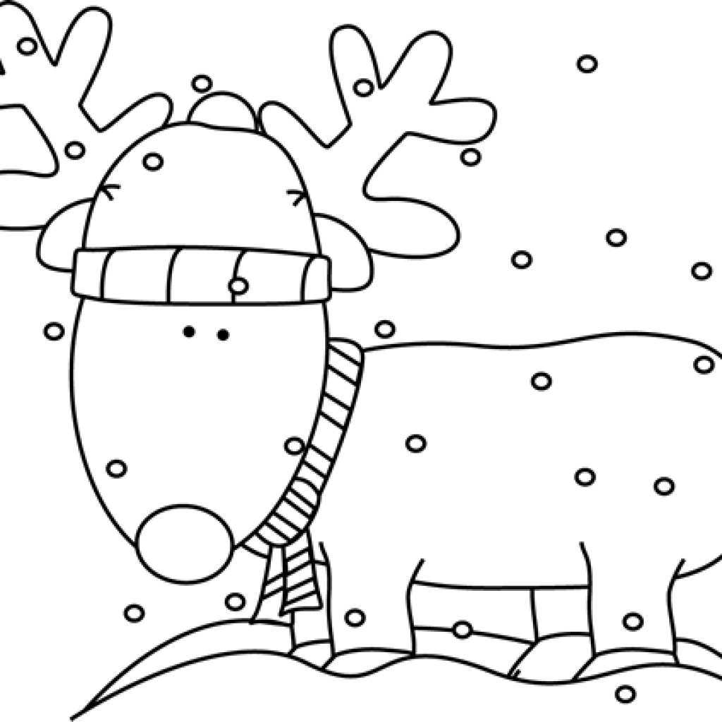 Reindeer Clipart Black And White Black And White Reindeer - Black And White Reindeer (1024x1024)