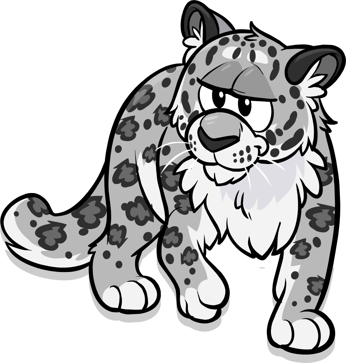 Snow Leopard - Snow Leopard Cartoon Png (1158x1213)