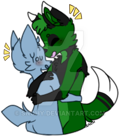 ) Forest Telegram Sticker (hug) By Snohy - Cartoon (400x490)