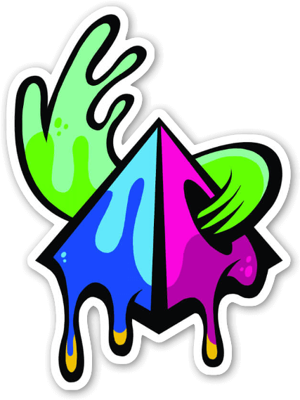 Trippy Drippy Pyramid Sticker - Stickers Trippy Png (459x600)