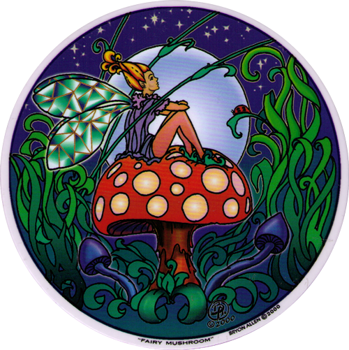 Window Sticker / Decal - 2-sided Mandala Art Window Stickers - Fairy Mushroom (500x501)