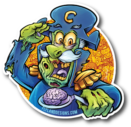 Cap'n Dead Brain Vinyl Sticker - Adobe Photoshop Pathern . (600x600)