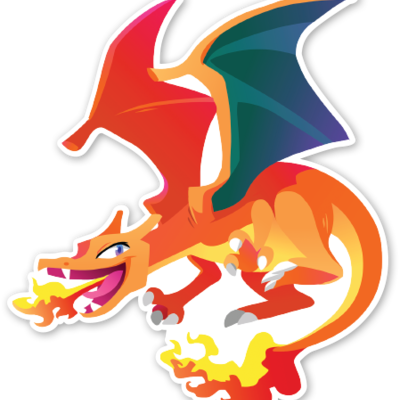 Charz Sticker 5" Vinyl - Charizard Sticker (400x400)