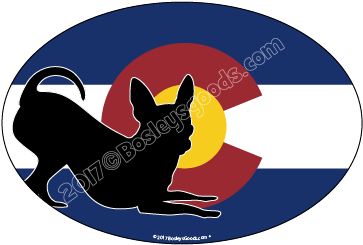I Love My Colorado Chihuahua Dog Sticker Oval - I Love My Colorado Chihuahua Dog Sticker Oval (396x396)