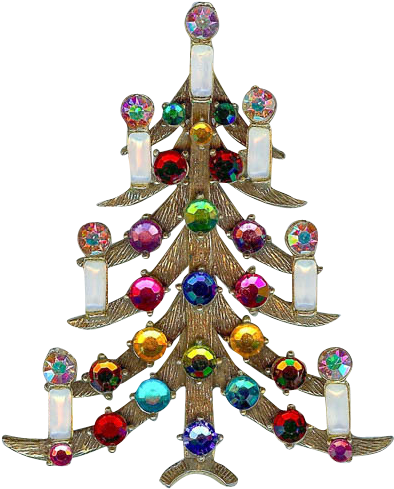 Rare Vtg Glorious Weiss Ab Flame 7 Candle Rhinestone - Christmas Ornament (488x488)