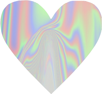 Tumblr Clipart Heart - Holographic Heart Transparent (419x378)