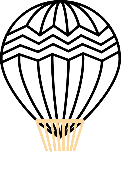 Hot Air Balloon Clipart Pictures Black And White (426x596)
