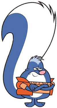 Dave The Skunk Arms Crossed - Cartoon (400x400)