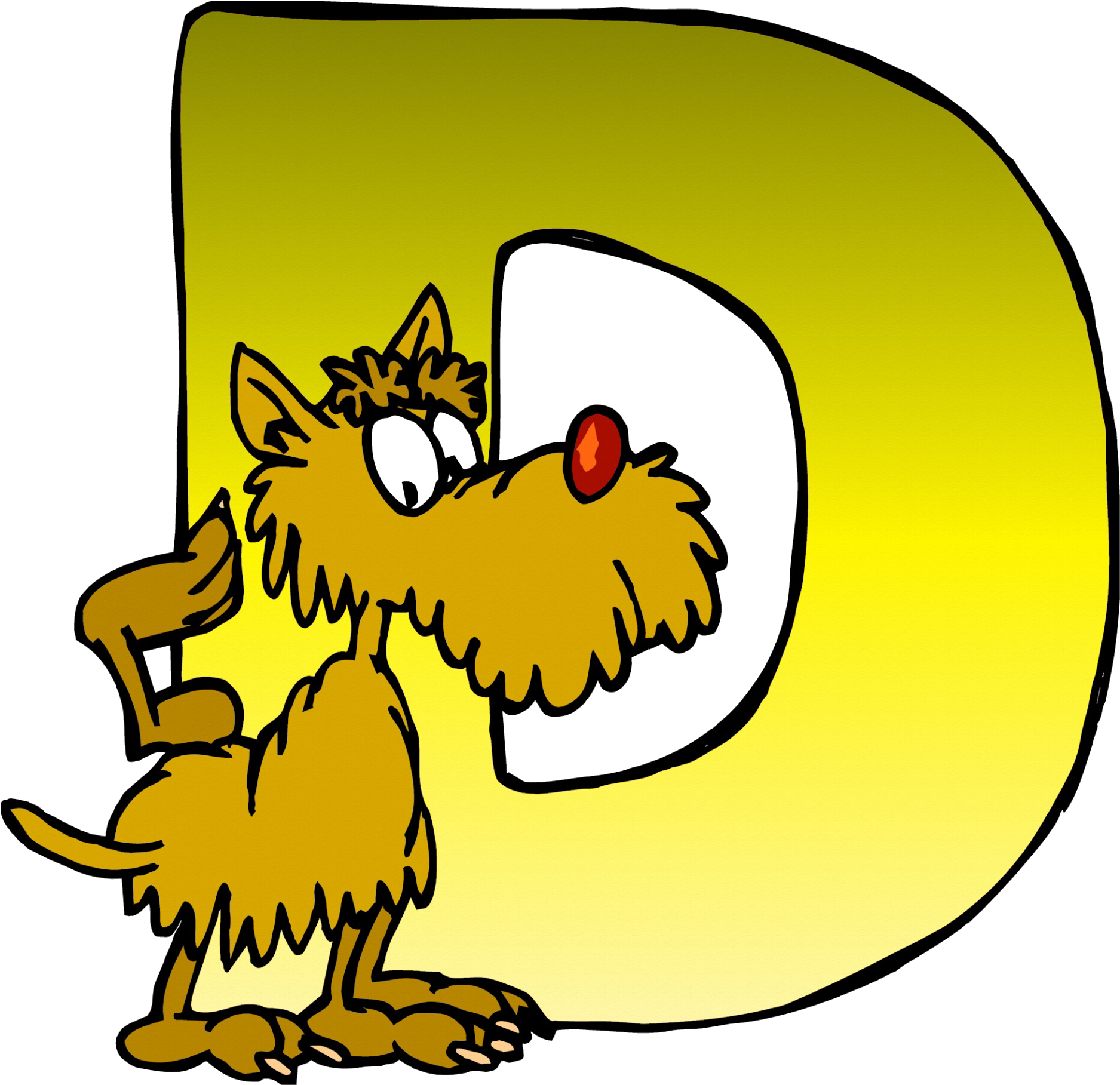 D Is For Dog Oval Sticker (1920x1862)