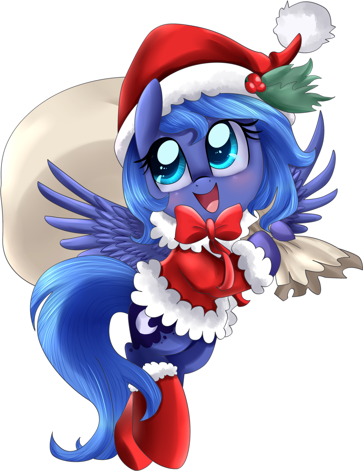 Strange Festive Woona By Pridark-d6yqy25 - Mlp Luna Christmas (1243x1600)