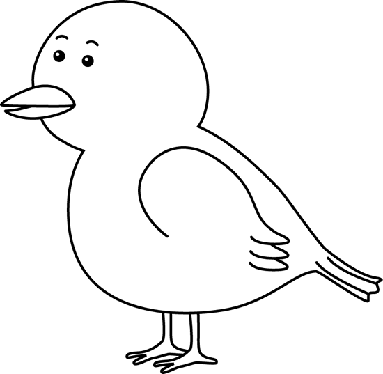 Black And White Bird - Bird Black And White Cartoon (550x537)