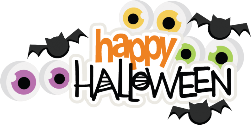 Happy Halloween Clip Black And White For Kids Techflourish - Spooky Happy Halloween Clipart (800x398)