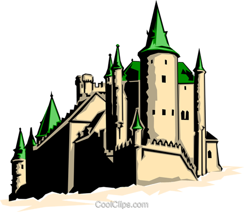 Castle Royalty Free Vector Clip Art Illustration - Two Against A Kingdom. A Romantic Adventure Story (480x417)