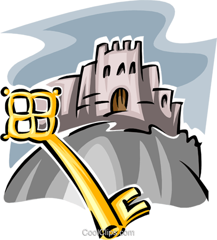 Key To The Castle Royalty Free Vector Clip Art Illustration - Musical Note (434x480)