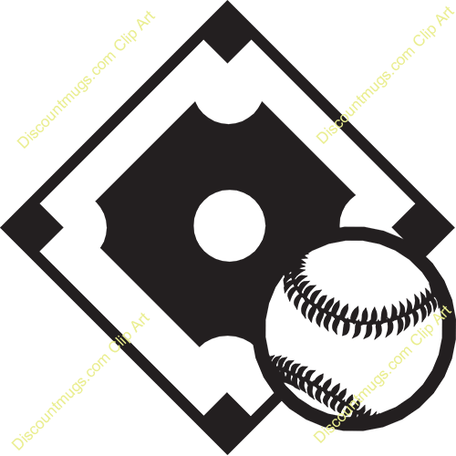 Black And White Baseball Field Clip Art Clipart Baseball - Ball Diamond Clipart Black And White (500x500)