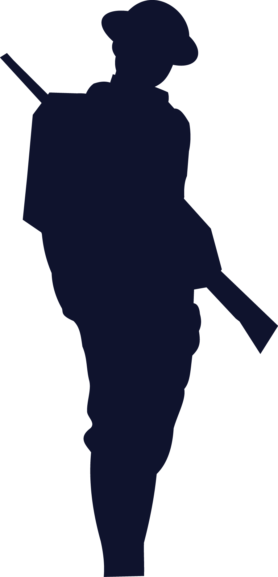 World War 1 Clipart - World War 1 Soldier Silhouette (901x1866)