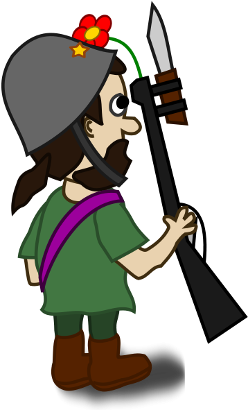 Soldier Clipart Png - Desenho Homem Com Arma (600x600)