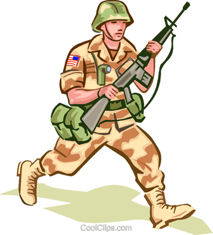 Soldier In Camouflage Royalty Free Vector Clip Art - Training Circular Tc 21-7 Personal Financial Readiness (434x480)