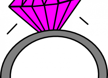 Pink Wedding Clip Art Transparent Background - Easy Drawings Of A Ring (440x320)